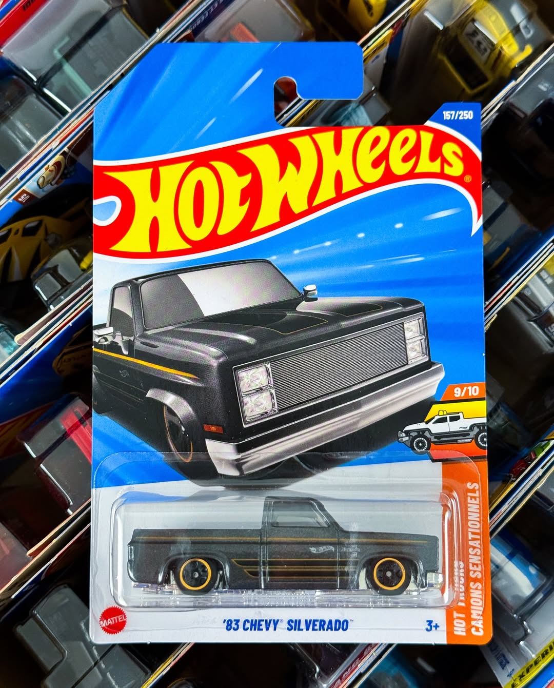 Hot Wheels 1983 Chevy Silverado Black #157/250 – 1:64 Scale Die-Cast Collectible Car