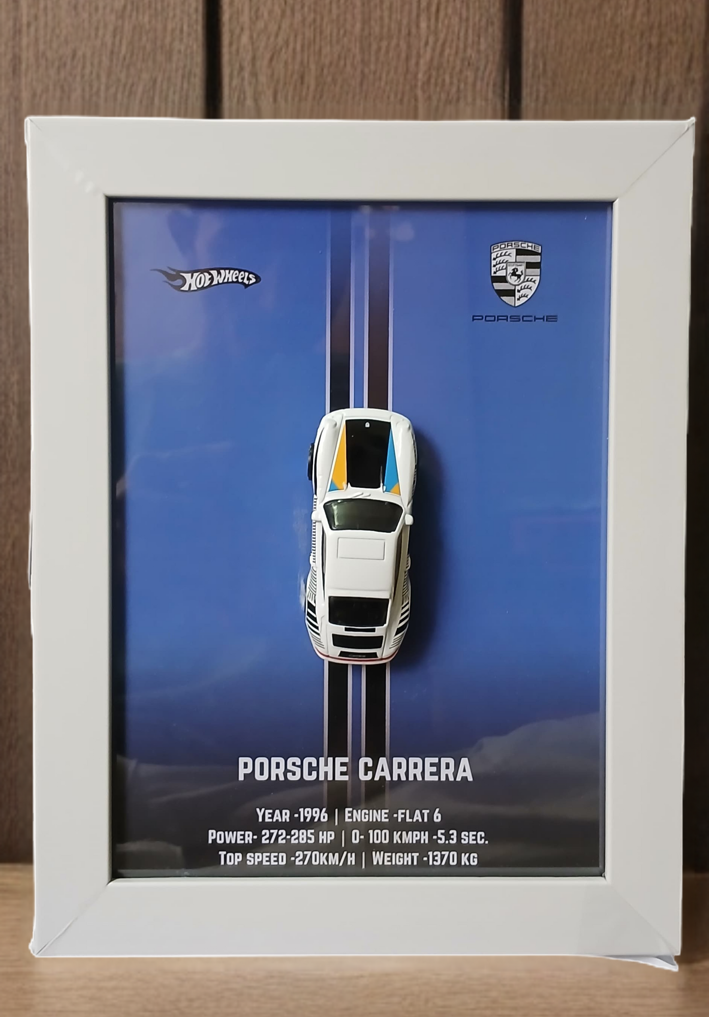 Die-Cast Car Display - 3D Wooden Frame Wall Art for Hotwheels Car Enthusiasts porsche carrera