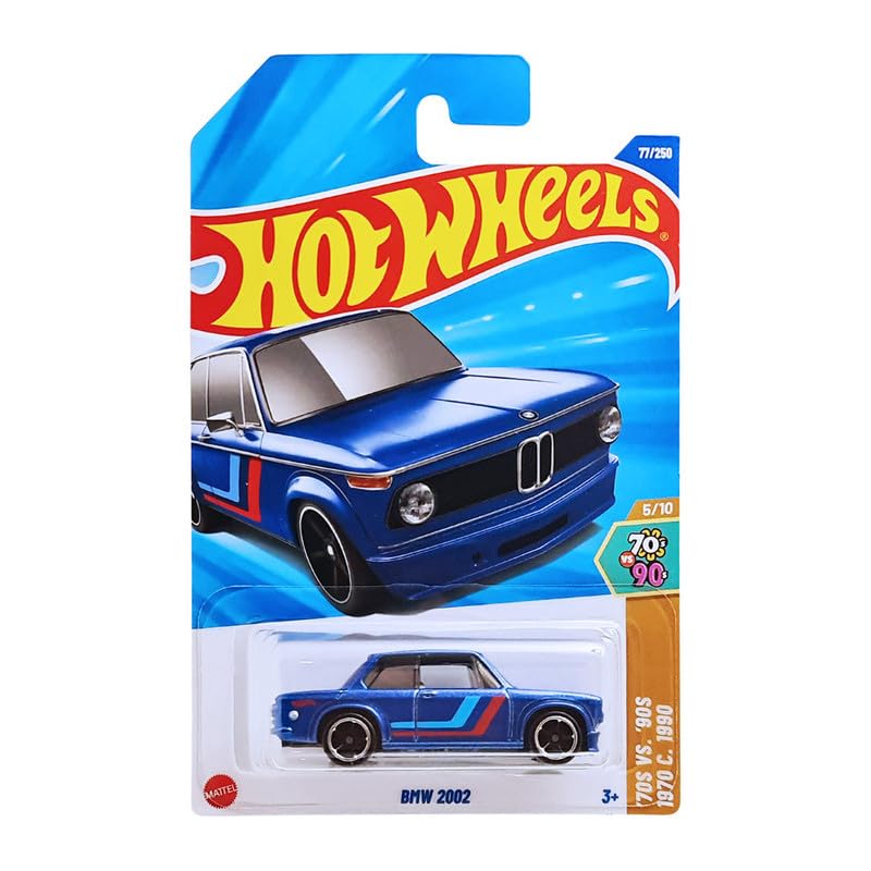 Hot Wheels BMW 2002 70s vs 90s Edition 1:64 Scale Die-Cast Car | Premium Metal Body Collectible | Blue BMW Classic Model