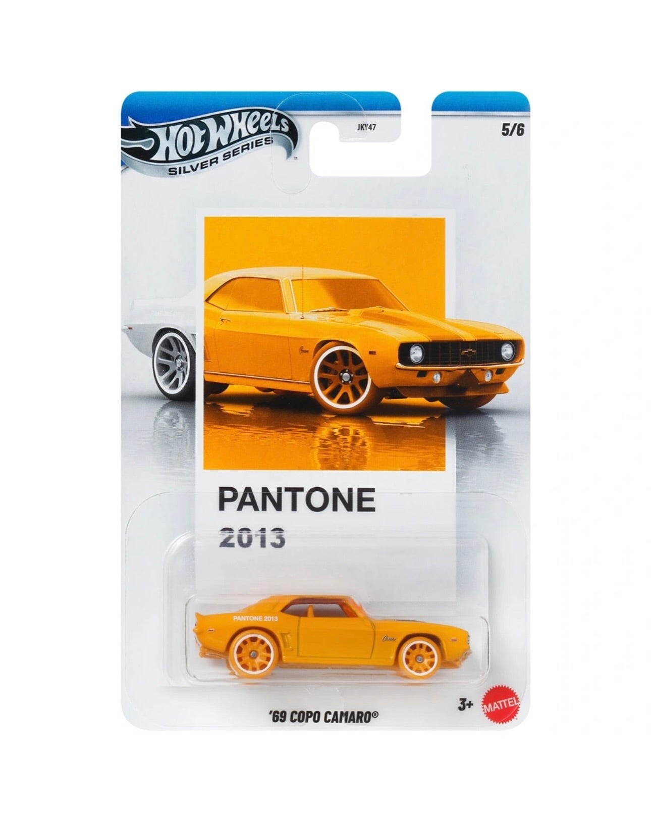 HotWheels Silver Series Pantone Sunset Race 69 Copo Camaro Mainline Card Art 1:64 Scale