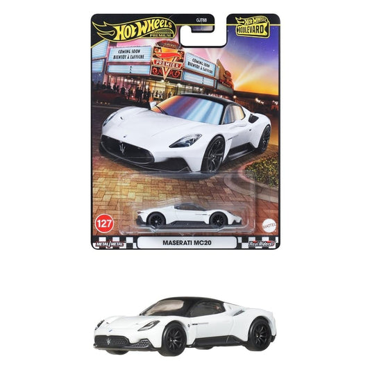 Hot Wheels Boulevard Maserati MC20 Premium Die-Cast Car 1:64 Scale | Real Riders Tires & Full Metal Body | Collector’s Edition Sports Car Gift