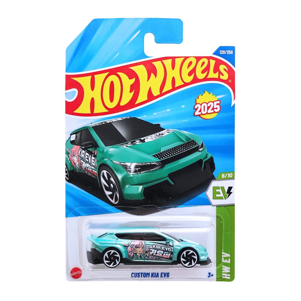 Hot Wheels Custom Kia EV6 HW EV Ages 3 Years and Up 120/250 (Green)