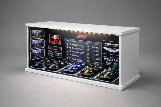 F1-Inspired LED Racing Garage Display Frame (Cars Not Included)