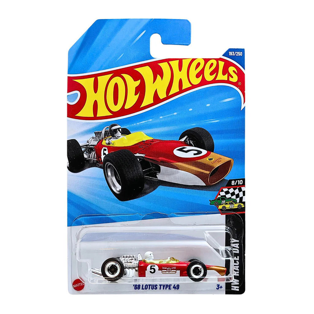 Hot Wheels 68 Lotus Type 49 – HW Race Day | 1:64 Scale Die-Cast Car (2025 J Case Rare Collection)