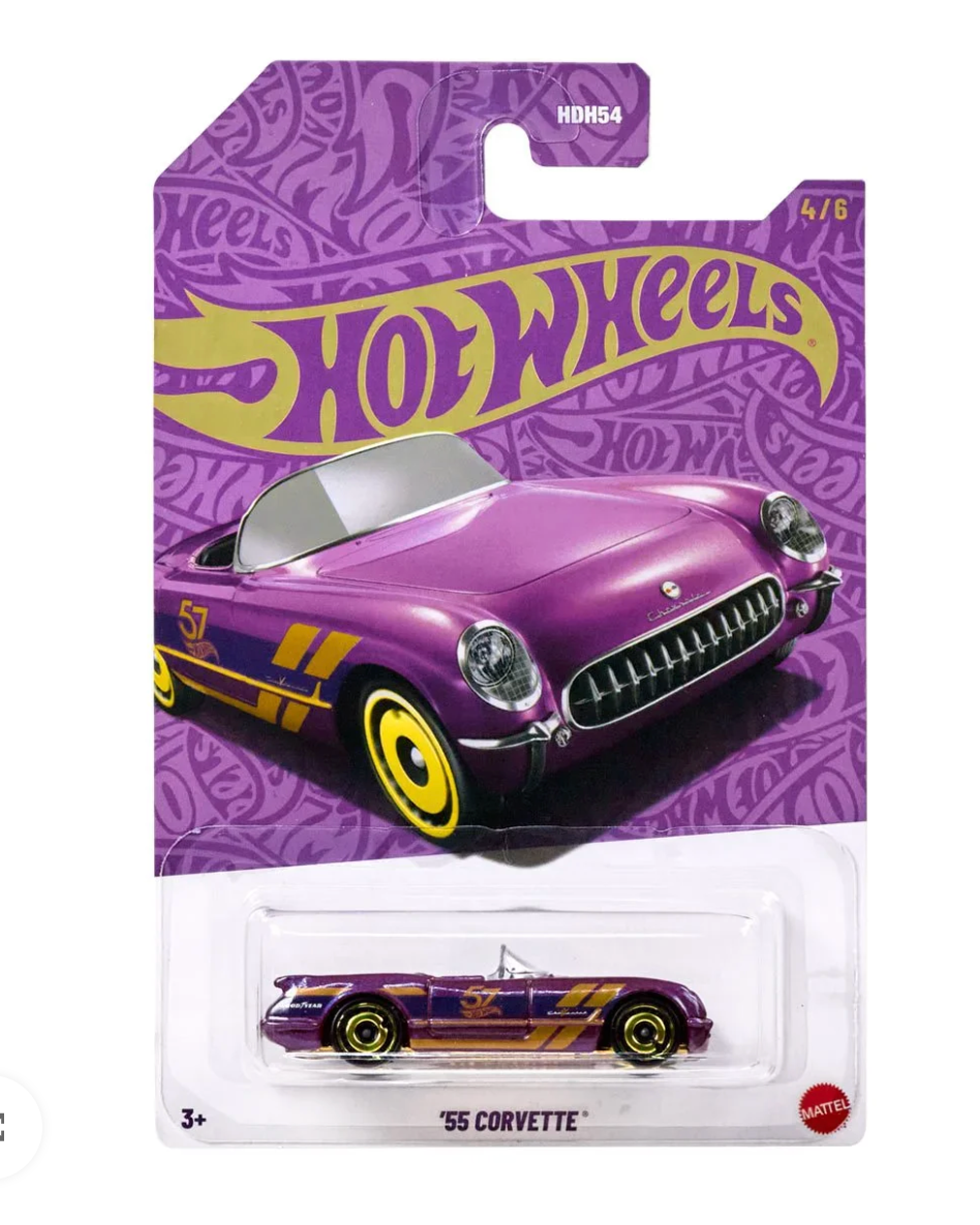 Hot Wheels Pearl & Chrome ’55 Corvette – 57th Anniversary 1:64 Scale Die-Cast Car