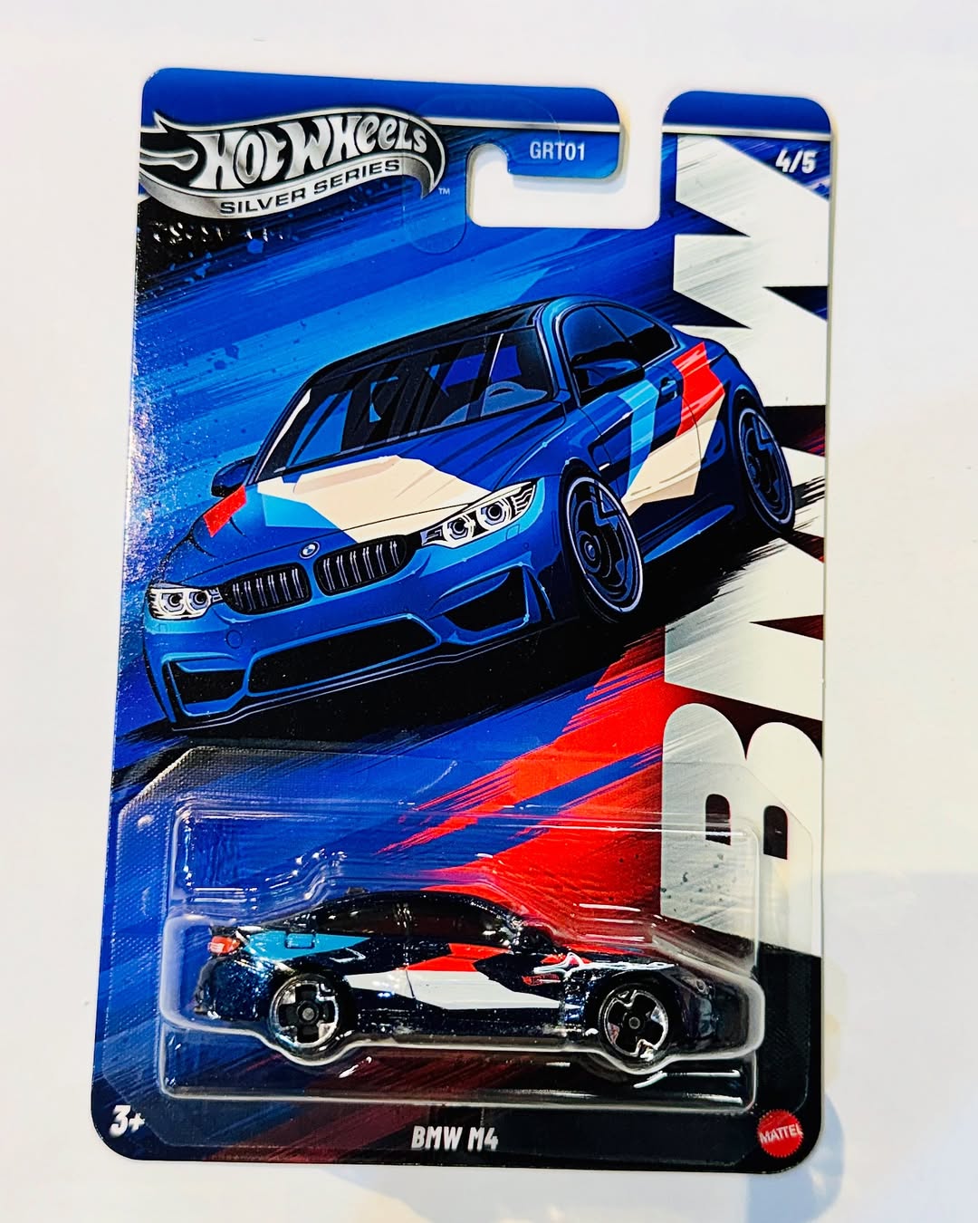 Hot Wheels Silver Series BMW M4 (Blue) – Limited Edition 1:64 Scale Die-Cast Model | Rare Collectible Supercar for Adults & Enthusiasts