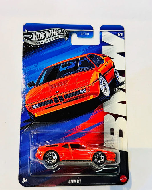 Hot Wheels Silver Series BMW Set of 5 – Imported 1:64 Scale Die-Cast Cars | BMW M1, BMW M2 (2016), BMW M3 (1992), BMW M4, BMW M5 (2001)