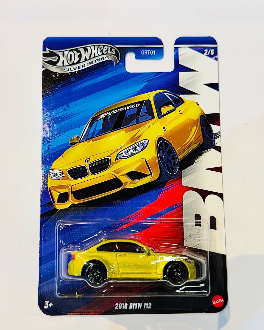 Hot Wheels Silver Series 2016 BMW M2 (Yellow) – 1:64 Scale Die-Cast Luxury Sports Sedan | Collectible Model Car for Adults & Enthusiasts