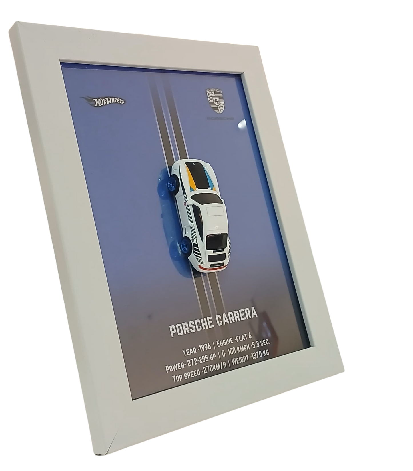 Die-Cast Car Display - 3D Wooden Frame Wall Art for Hotwheels Car Enthusiasts porsche carrera