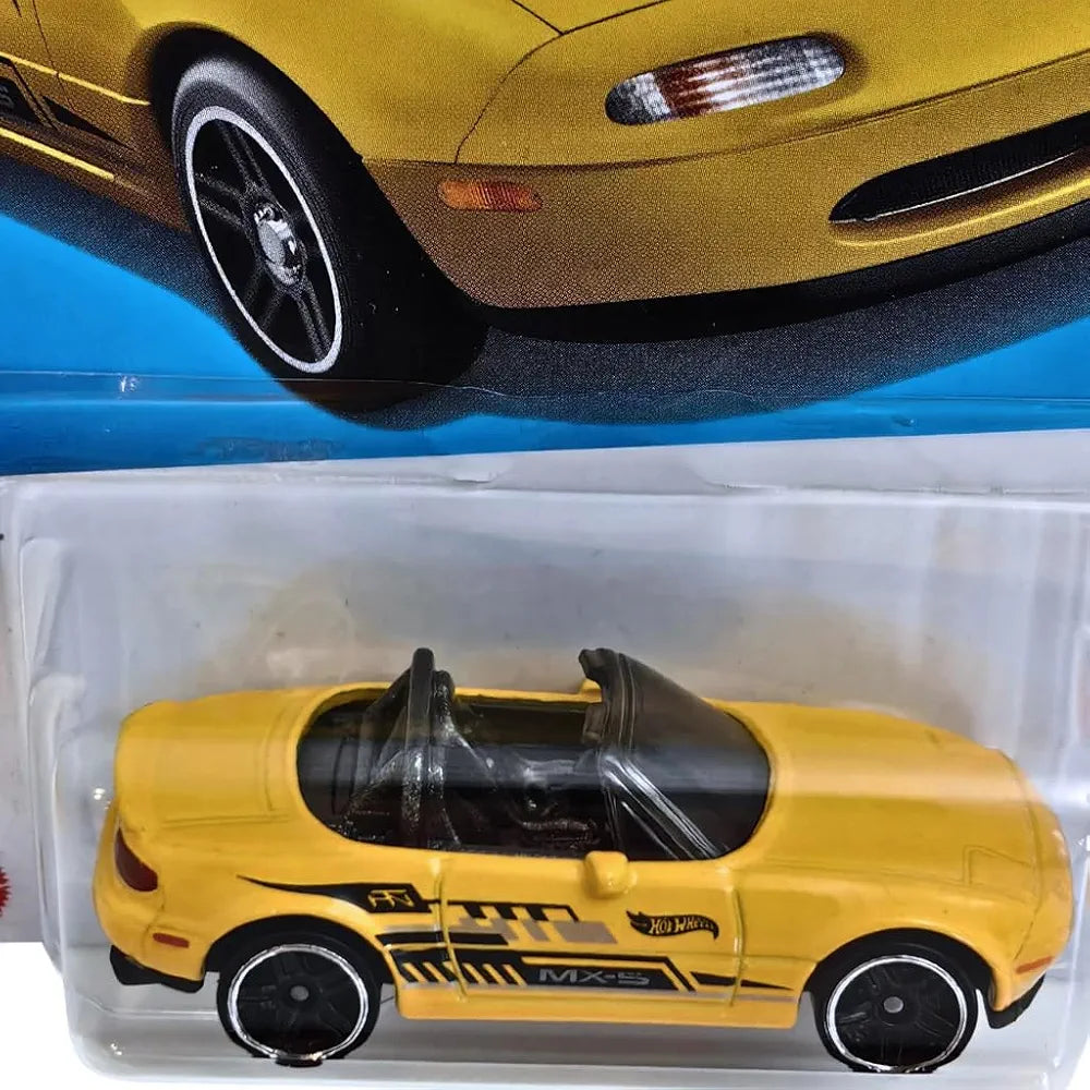 Hot Wheels 1:64 Scale 91 Mazda MX-5 Miata HW-J-Import for Ages 3 and Up by Small Clamp (Yellow)