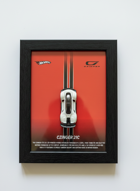 Hot Wheels Czinger 21C – 3D Framed Wall Art | Premium Diecast Display for Collectors
