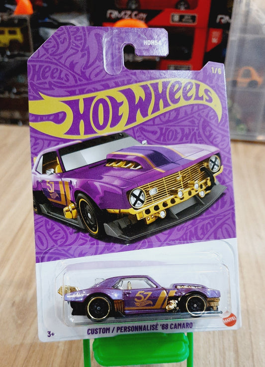 Hot Wheels 57th Anniversary Series – '68 Camaro Custom | Purple & Gold Edition | Premium Die-Cast Collectible