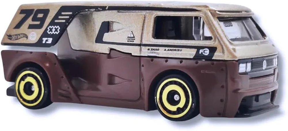 Hot Wheels 1:64 Scale VW T3 Custom HW Vans for Ages 3 and Up by Small CLAP (Brown)