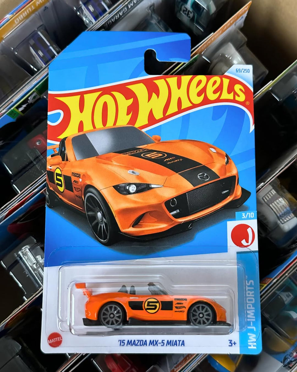 Hot Wheels 15 Mazda MX-5 Miata HW J Imports Orange 1:64 Scale – Ages 3+