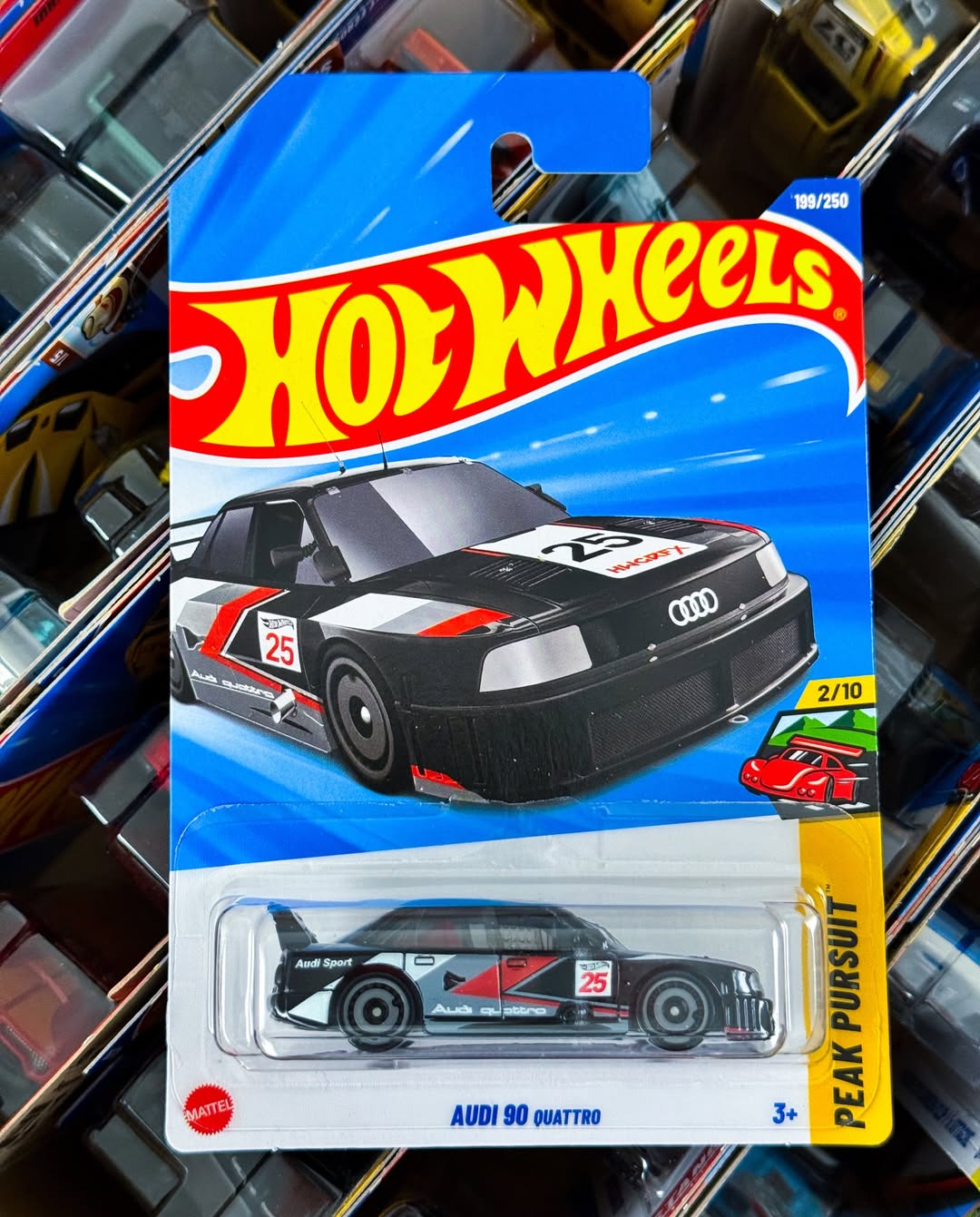 Audi 90 Quattro #199 Black – 2025 Hot Wheels HW Race Day Case Q | Collectible 1:64 Scale Car