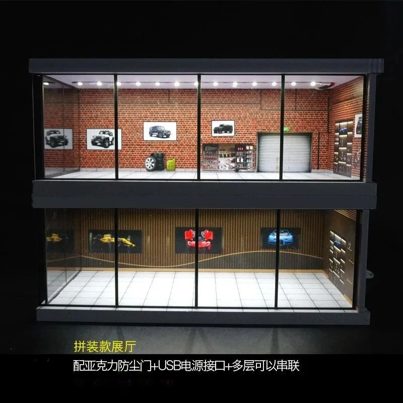 Premium LED Diecast Car Garage Display Case (1:64 Scale) | Acrylic Showcase Box for Mini Car Collection