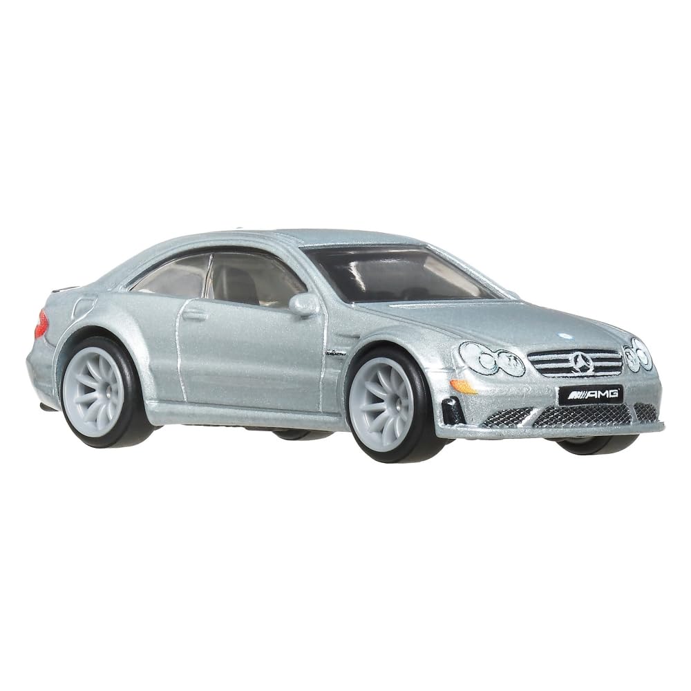 Hot Wheels Boulevard Mercedes Benz CLK 63 AMG Black Series – Premium 1:64 Scale Sports Car (Silver, Metal Body & Real Riders Tires)