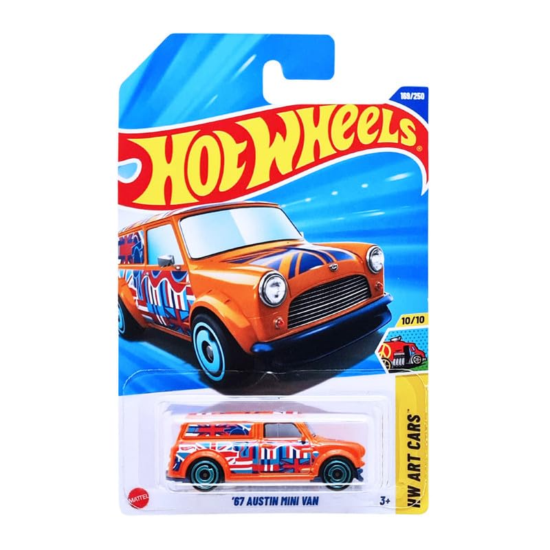 Hot Wheels 2025 67 Austin Mini Van HW Art Cars Ages 3 and Up 169/250 (Orange)