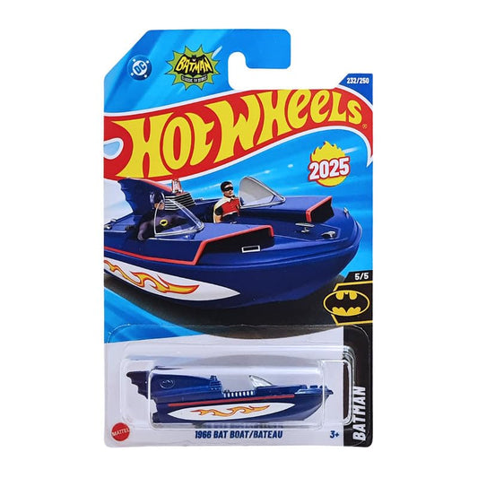 Hot Wheels 2025 1966 Bat Boat – Batman 232/250 (Blue, 1:64 Scale)