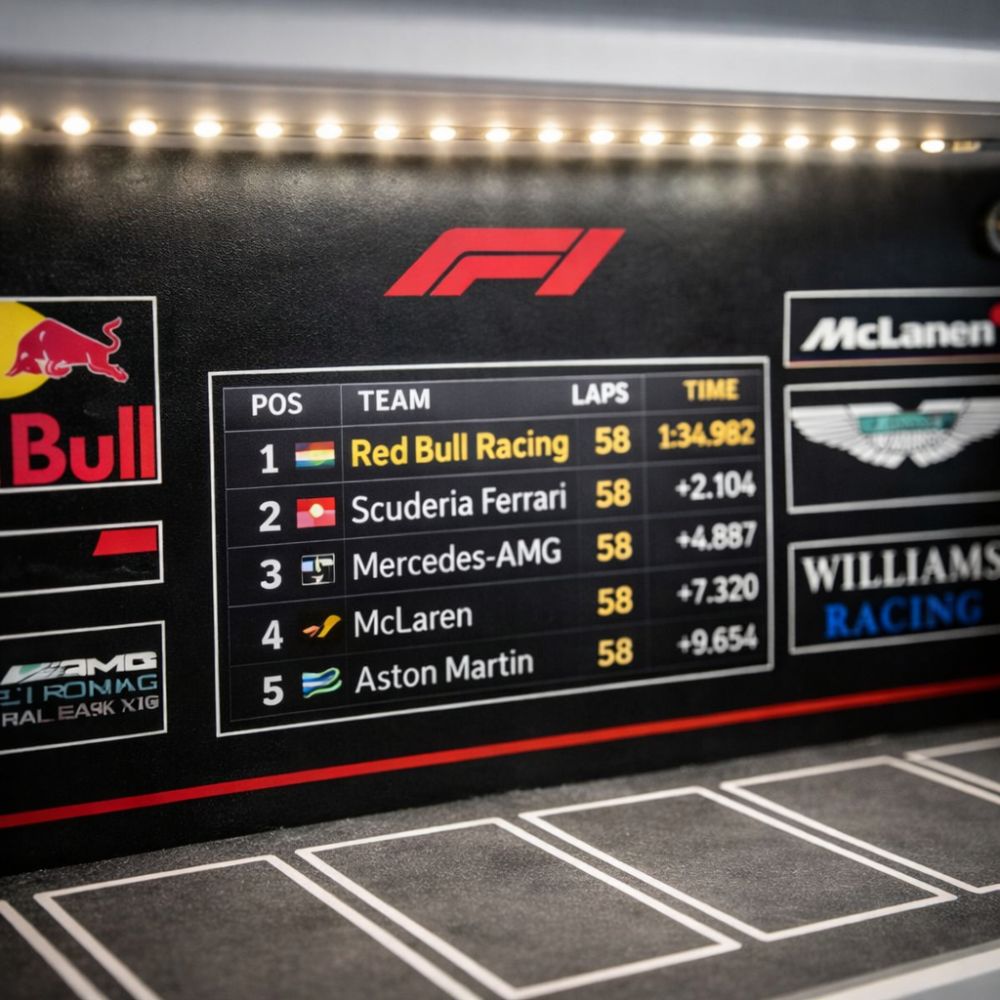 F1-Inspired LED Racing Garage Display Frame (Cars Not Included)