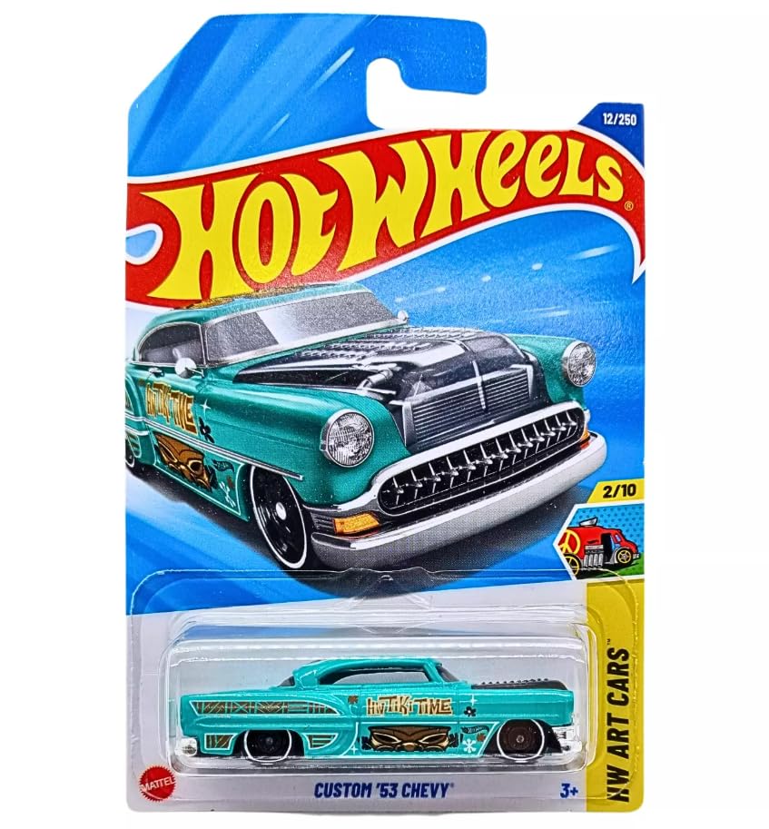 Hot Wheels Custom '53 Chevy Teal – HW Art Cars Collection 2/10 | 1:64 Scale Die-Cast Collectible Car for Kids 3+
