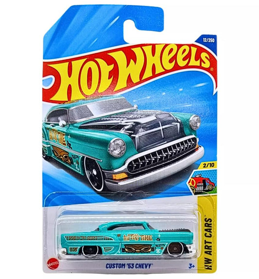 Hot Wheels Custom '53 Chevy Teal – HW Art Cars Collection 2/10 | 1:64 Scale Die-Cast Collectible Car for Kids 3+