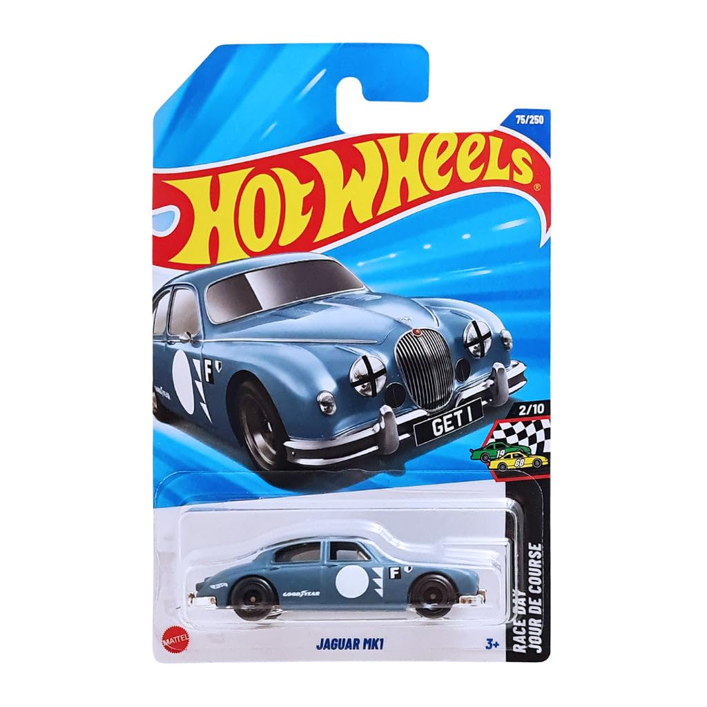 Hot Wheels Jaguar MK1 Race Day Blue 1:64 Scale – Ages 3+