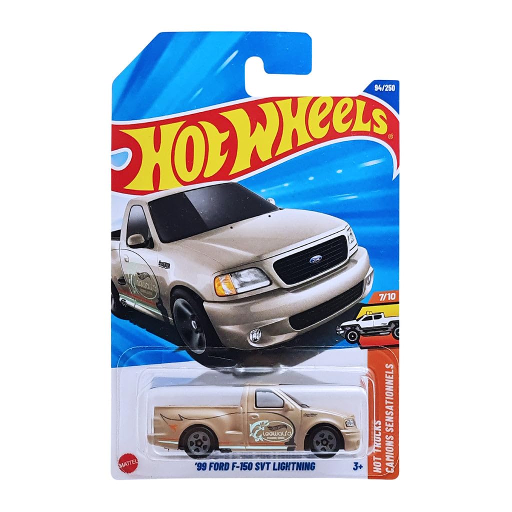 Hot Wheels 99 Ford F-150 SVT Lightning Brown | Hot Trucks Series | 1:64 Scale Collectible Car