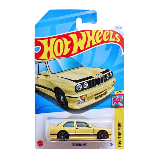Hot Wheels 1992 BMW M3 HW The 90s 1:64 Scale Die-Cast Car (Yellow) – Ages 3 and Up