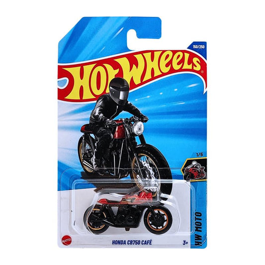 Hot Wheels 2025 Honda CB750 Café (Black) – HW Moto 150/250 | 1:64 Scale Diecast Motorcycle