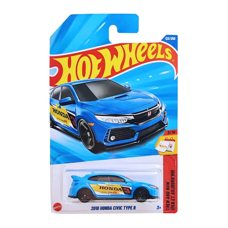 Hot Wheels 2025 2018 Honda Civic Type R (Blue) | Then and Now Series | 1:64 Scale Die-Cast Car | Collector Edition by Mattel