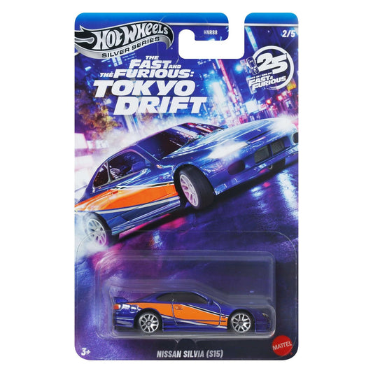 Hot Wheels Toy Car, Fast & Furious Nissan Silvia S15 Custom 1:64 Scale Vehicle with Elevated Deco Execution, Die-Cast Car Seen in The Fast Movies...