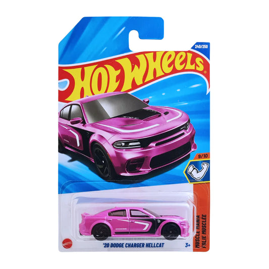 Hot Wheels Pack of 3 – Dodge Charger Hellcat (Pink), Toyota Supra (Brown), and Quick Chat (White) | Premium Die-Cast Car Bundle