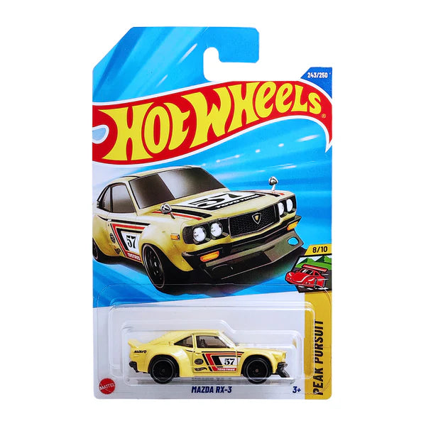 Hot Wheels Mazda RX-3 Yellow #243/250 – 2025 Hot Wheels Q Case | Collectible 1:64 Scale Car