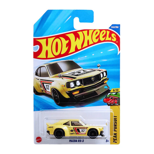 Hot Wheels Mazda RX-3 Yellow #243/250 – 2025 Hot Wheels Q Case | Collectible 1:64 Scale Car