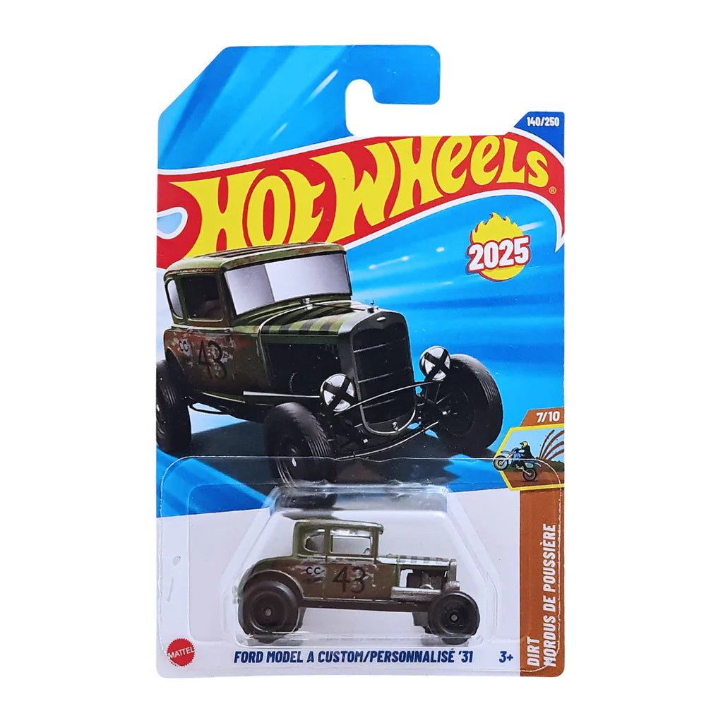 Hot Wheels Ford Model A Custom ’31 – Dirt Mordus de Poussière | 1:64 Scale Die-Cast Car (Green)