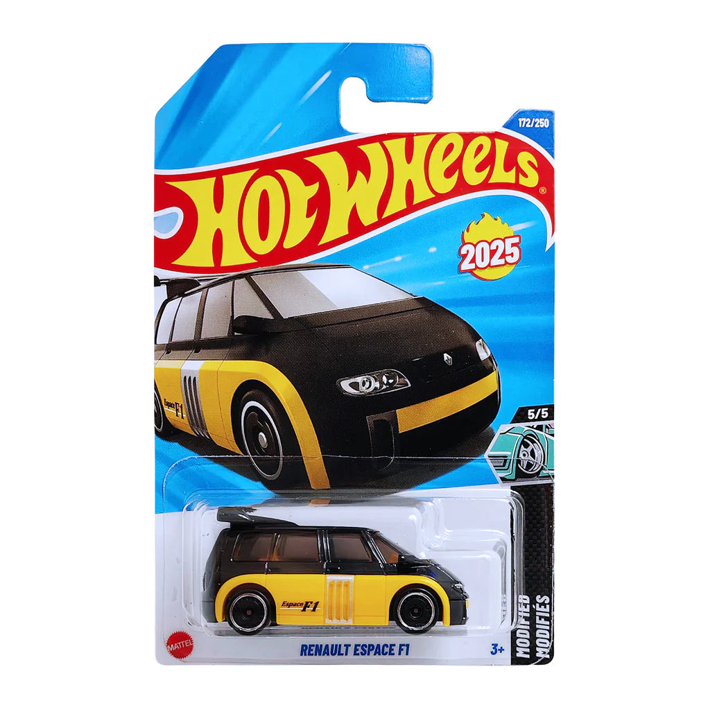 Hot Wheels Pack of 3 – Peak Pursuit, VW T3 Custom (White/Yellow), Renault Espace F1 (Black/Yellow), and Hot WheeNGS (Yellow) | Exclusive Die-Cast Bundle