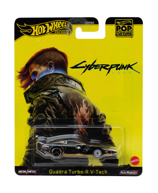 Hot Wheels Premium 2025 – Quadra Turbo-R V-Tech “Cyberpunk 2077” – Pop Culture Case M | 1:64 Diecast Car Collectible