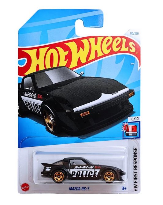 Hot Wheels 1:64 Mazda RX 7 HW First Response 3 Years and Above (Black)
