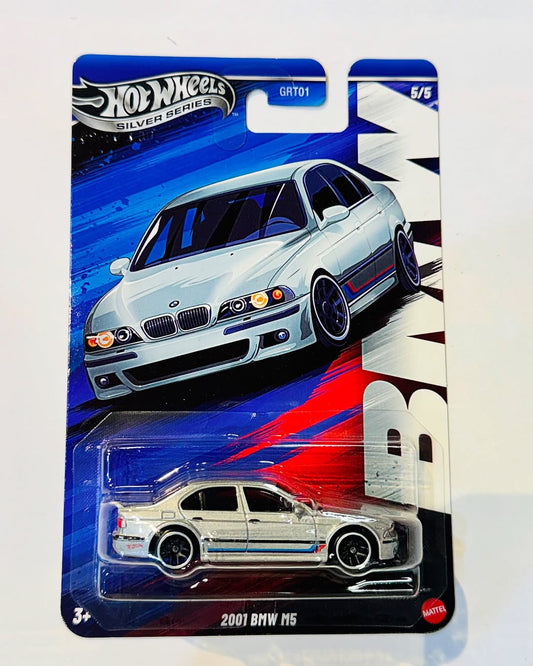Hot Wheels Silver Series 2001 BMW M5 (Grey) – Limited Edition 1:64 Scale Die-Cast Model | Rare Collectible Supercar for Adults & Enthusiasts