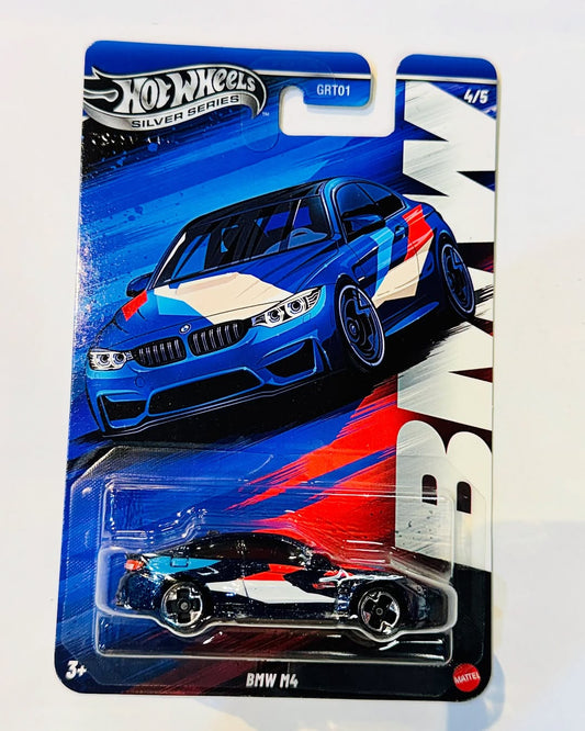 Hot Wheels Silver Series BMW M4 (Blue) – Limited Edition 1:64 Scale Die-Cast Model | Rare Collectible Supercar for Adults & Enthusiasts