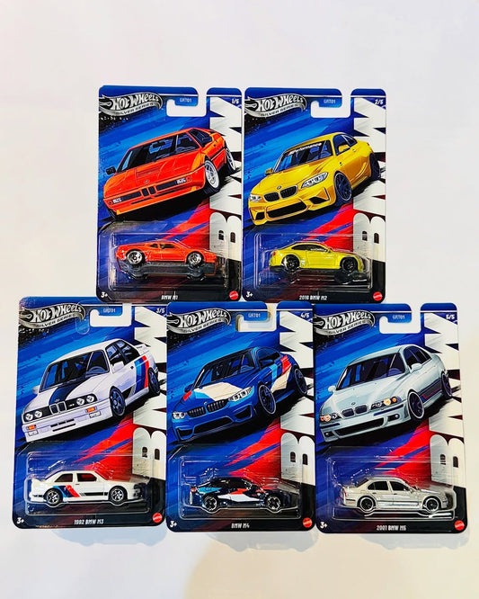 Hot Wheels Silver Series BMW Set of 5 – Imported 1:64 Scale Die-Cast Cars | BMW M1, BMW M2 (2016), BMW M3 (1992), BMW M4, BMW M5 (2001)