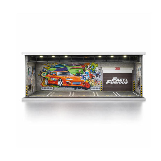 Fast & Furious Street Garage Diorama – LED Display for 1:64 Die-Cast Cars