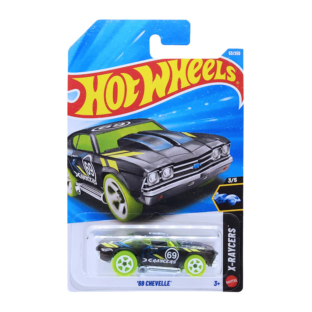 Hot Wheels Die-Cast 3 Car Bundle | Honda Civic Type R 2018, 1969 Chevy Chevelle & Quick Chat