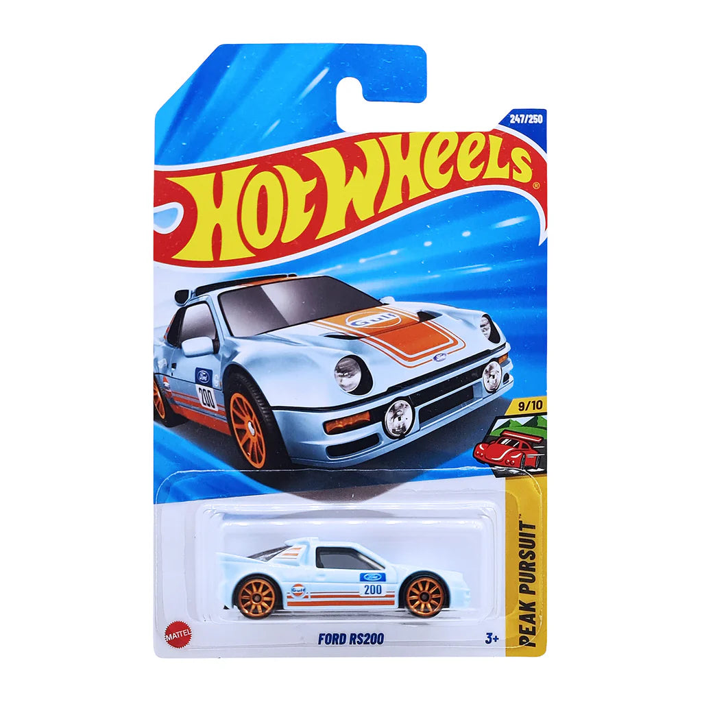 Hot Wheels 3 Pack Diecast Cars | Ford RS200 · Rapid Pulse · Solar Reflex