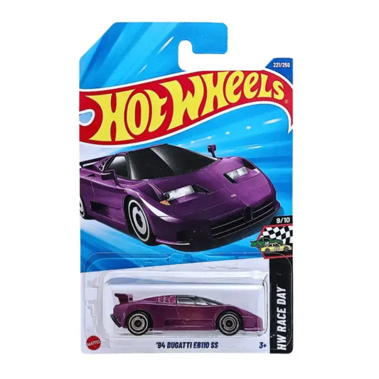 Hot Wheels '94 Bugatti EB110 Purple – HW Race Day 221/250 | 1:64 Scale Die-Cast Car for Collectors & Kids
