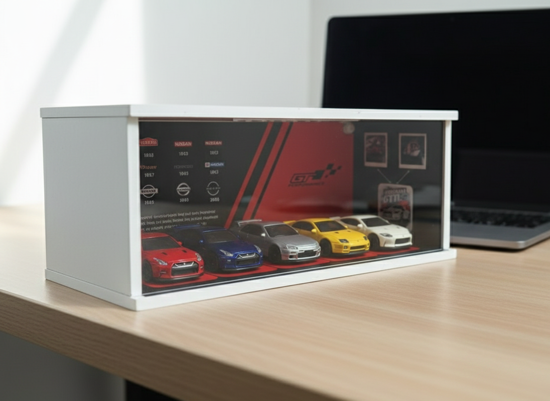 Premium Hot Wheels Garage Display Case – 1/64 Diecast Showroom Storage with LED Lighting