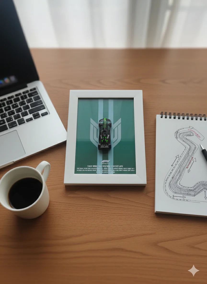 Hot Wheels Kick Sauber F1 Team Car #24 Framed Display | 1:64 Scale Die-Cast Formula 1 Collectible (6x8 inch Frame)