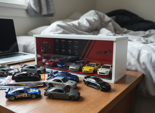 Premium Hot Wheels Garage Display Case – 1/64 Diecast Showroom Storage with LED Lighting