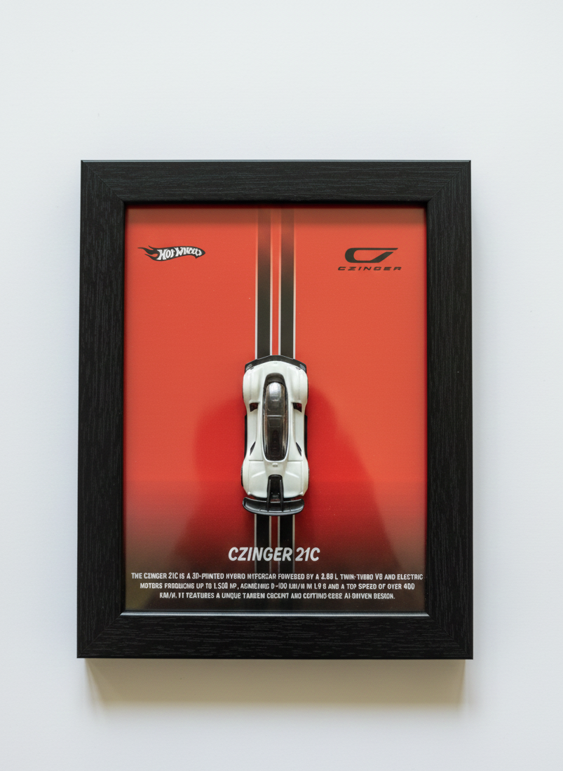 Hot Wheels Czinger 21C – 3D Framed Wall Art | Premium Diecast Display for Collectors